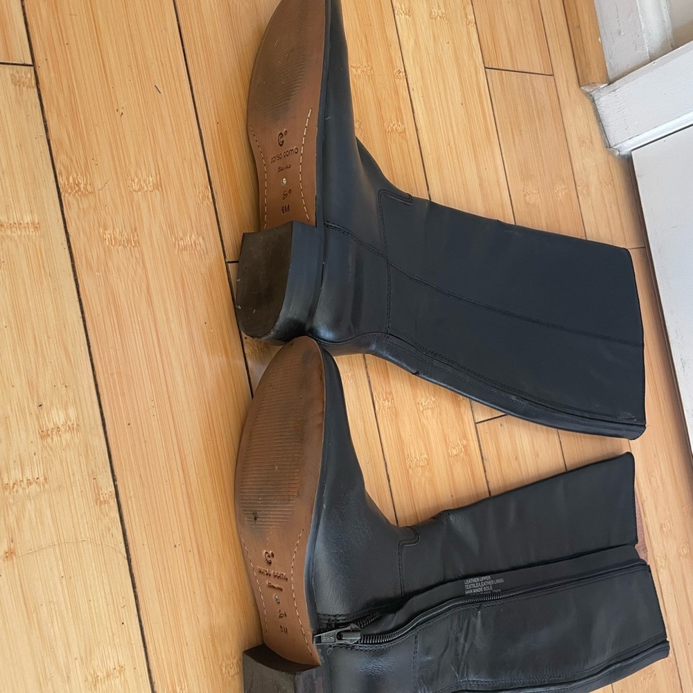 Corso Como Black Leather Heeled Boots
